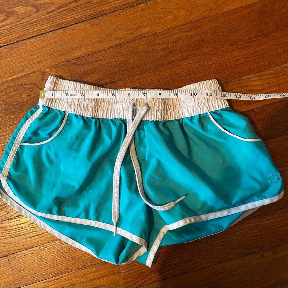 OP Women's/Kids Turquoise and White Athletic Shorts - Picture 6 of 7
